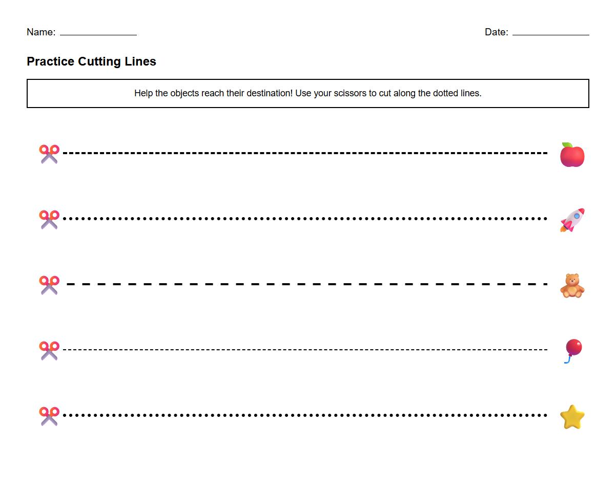 Themed Object Cutting Activities for Prewriting Development