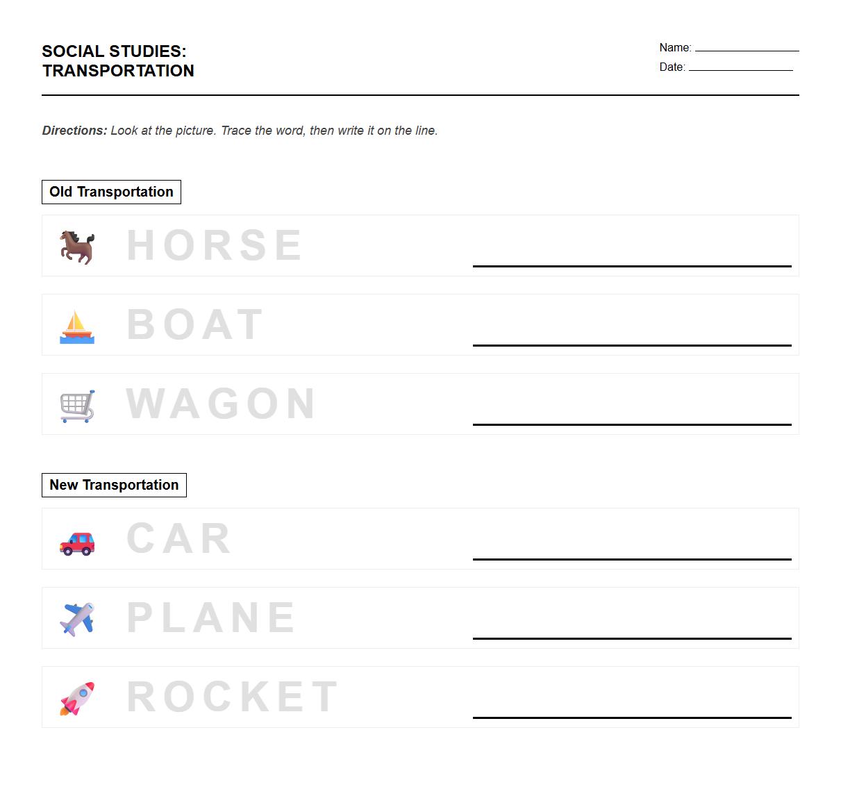 Trace and Write Activities with Old and New Transportation