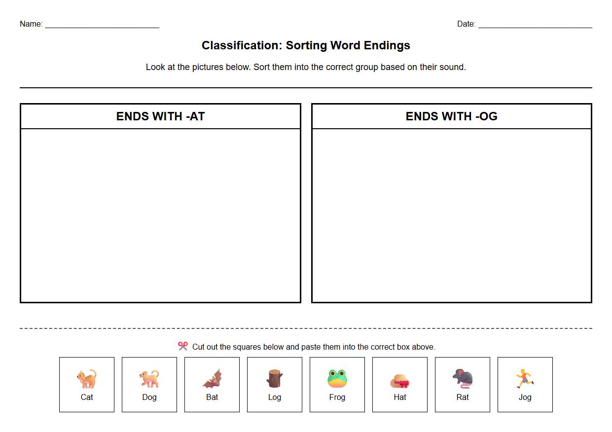 Word Ending Classification Exercise
