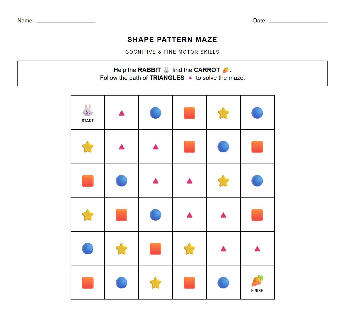 2D Shape Pattern-Matching Maze