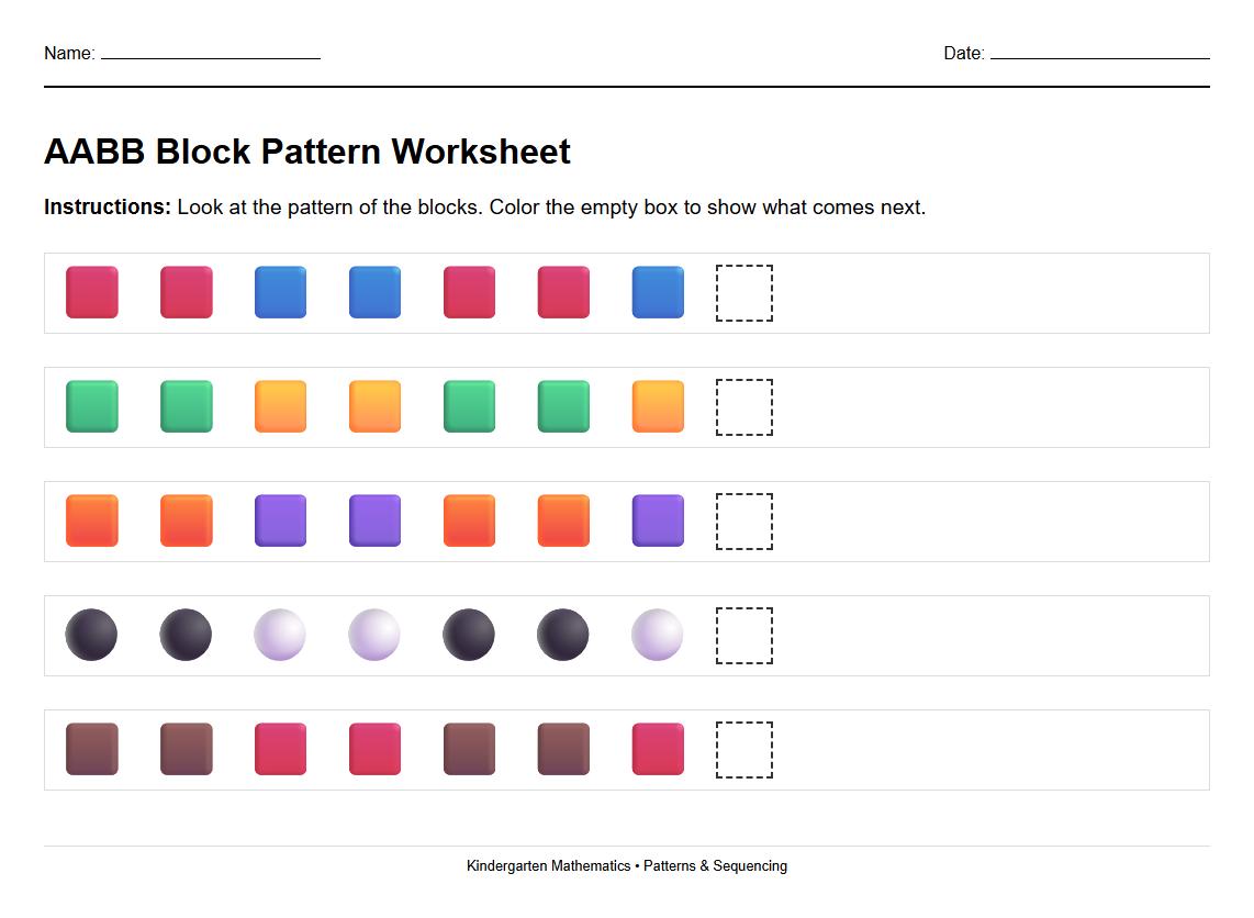 AABB Block Pattern Coding Worksheet