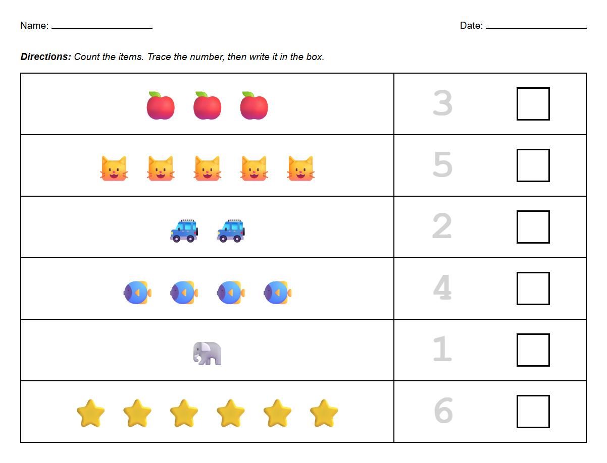Counting Objects with Number Tracing for Quantities Recognition