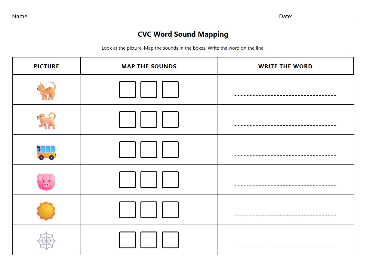 CVC Word Sound Mapping Task