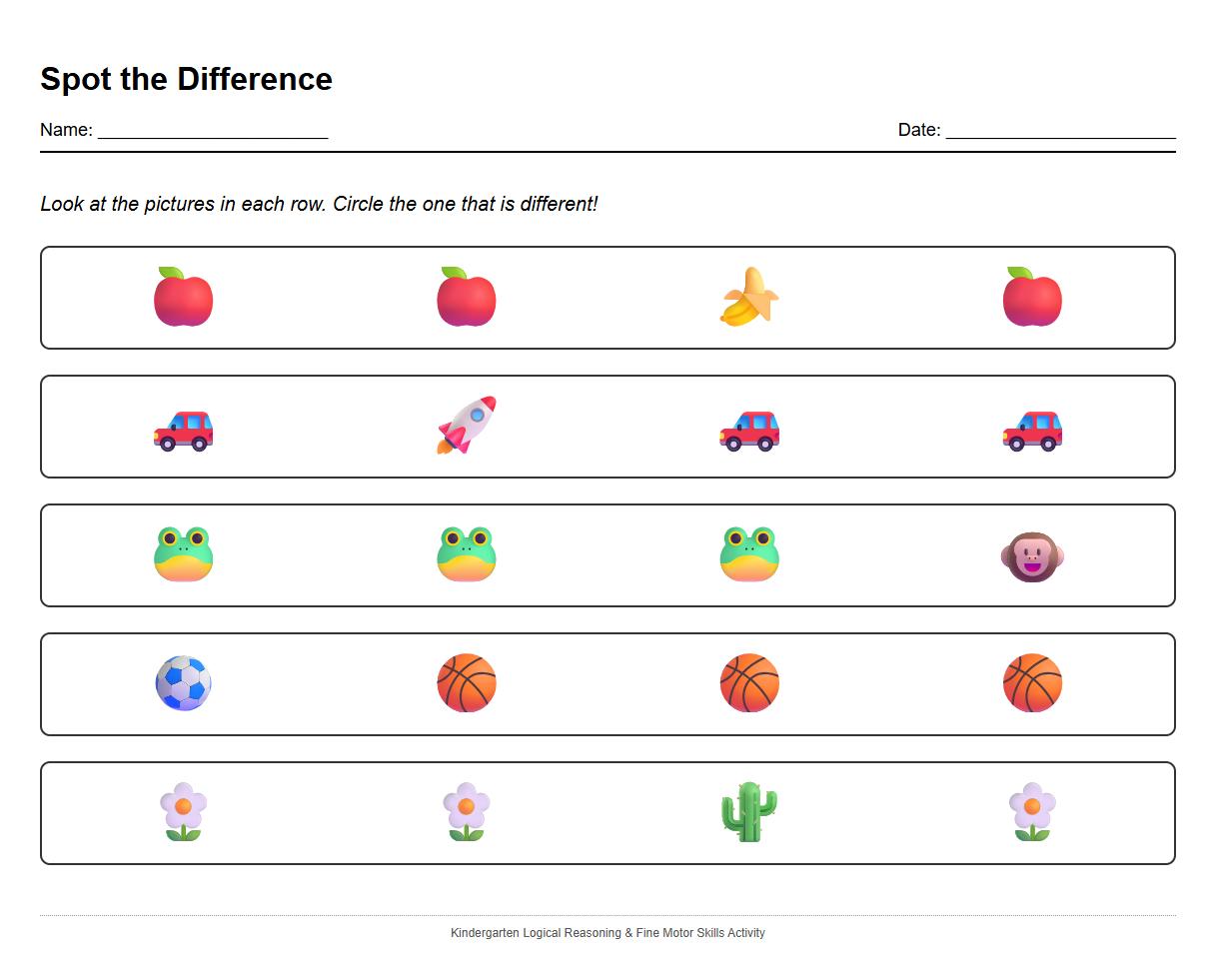 Logical Reasoning Spot the Difference Puzzle