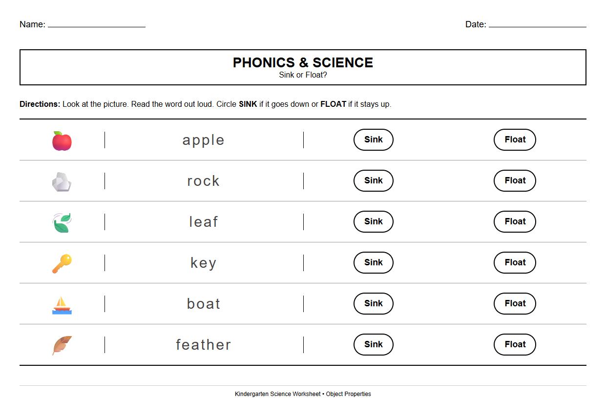 Phonics-based Object Name Matching for Sink or Float