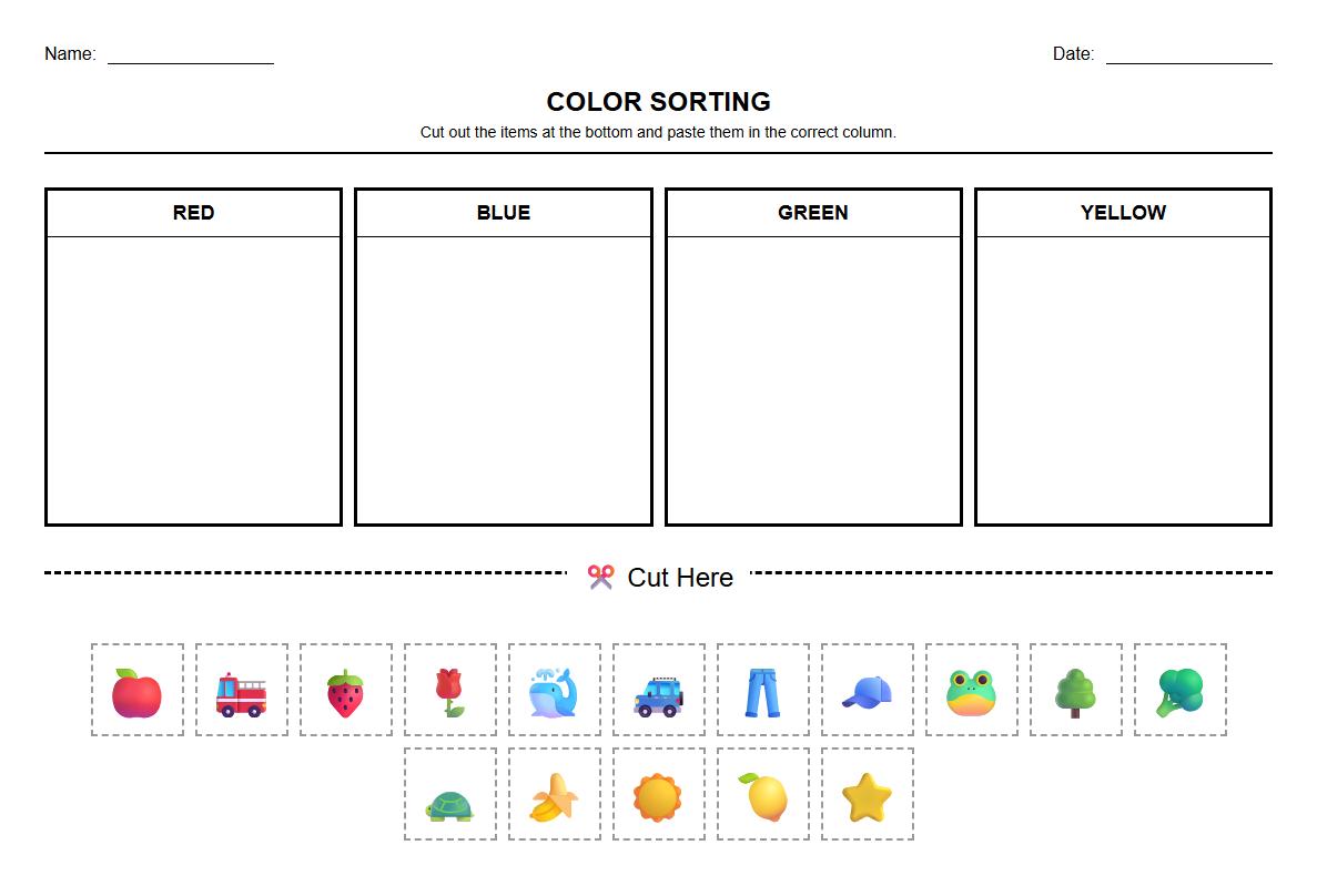 Semantic Color Categorization Sorting Task