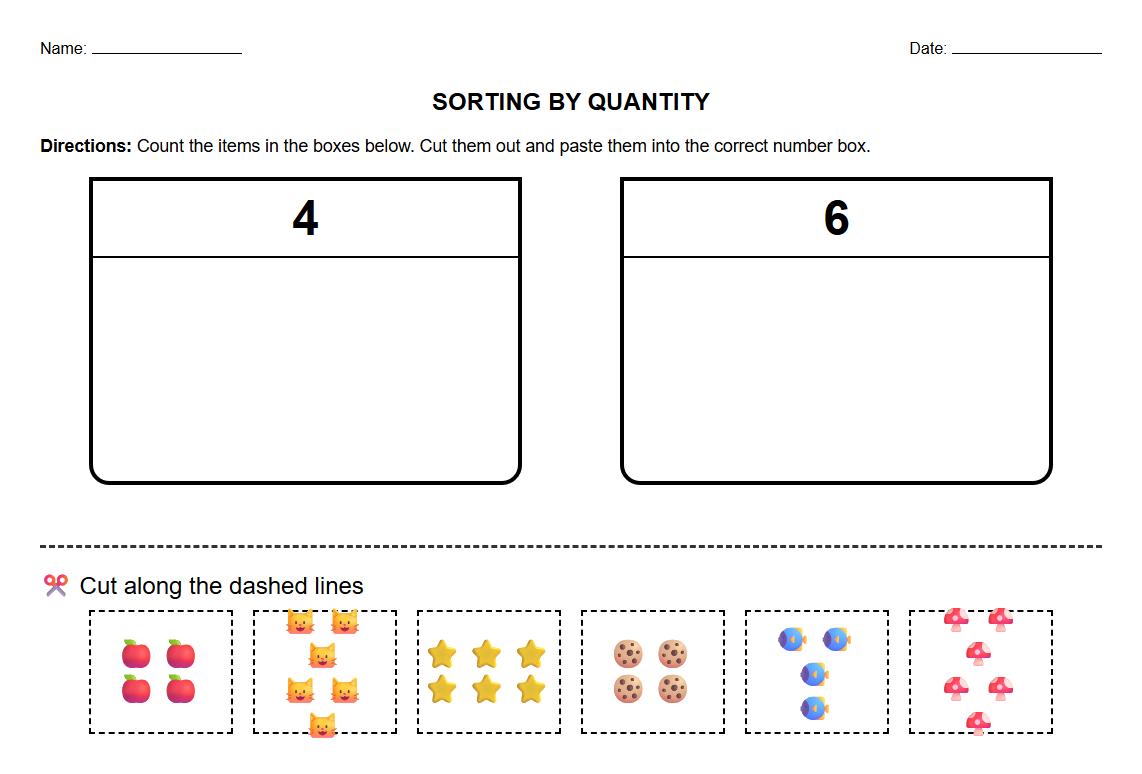 Sorting by Quantity to Develop Number Sense