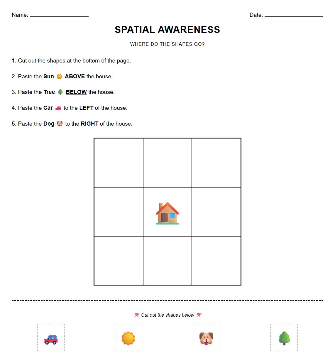 Spatial Awareness Shape Placement Activity
