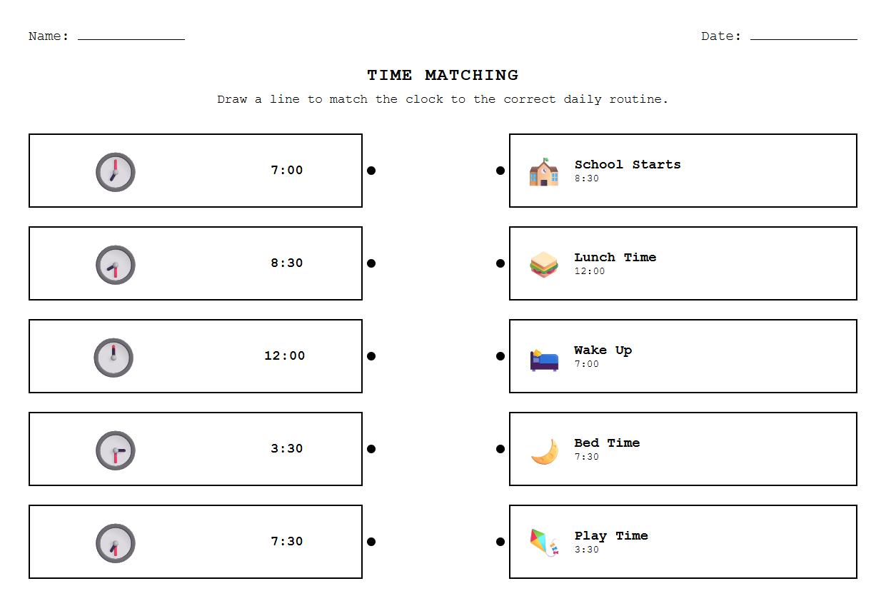 Time Matching with Daily Routines to Hour and Half Hour
