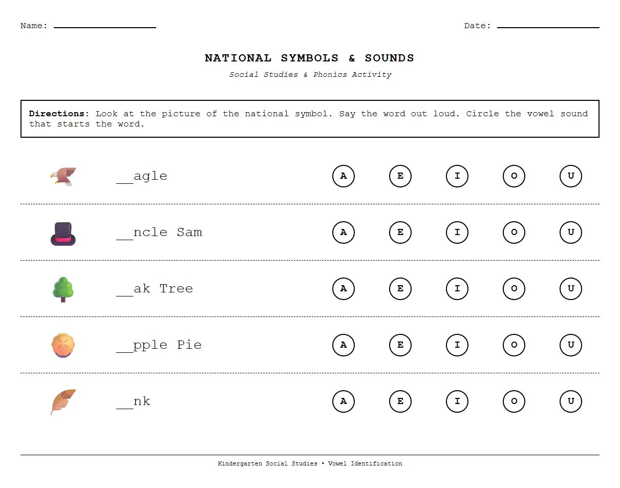 Vowel Sound Identification with National Symbols Pairing
