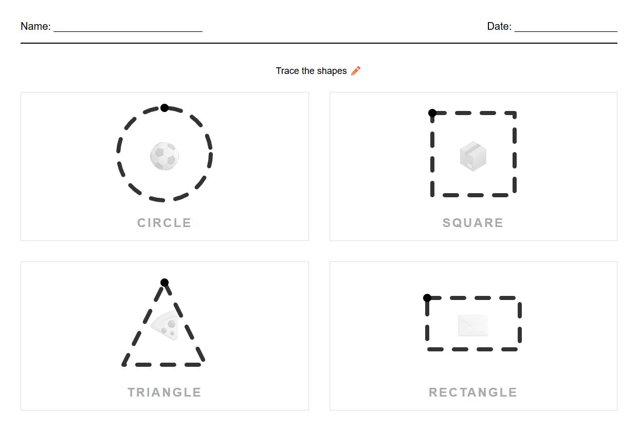 2D shape border tracing with visual cues