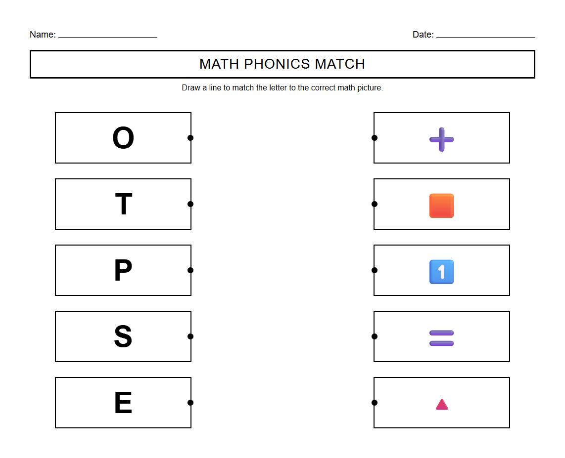 ABC Initial Sound Phonics Matching Worksheet