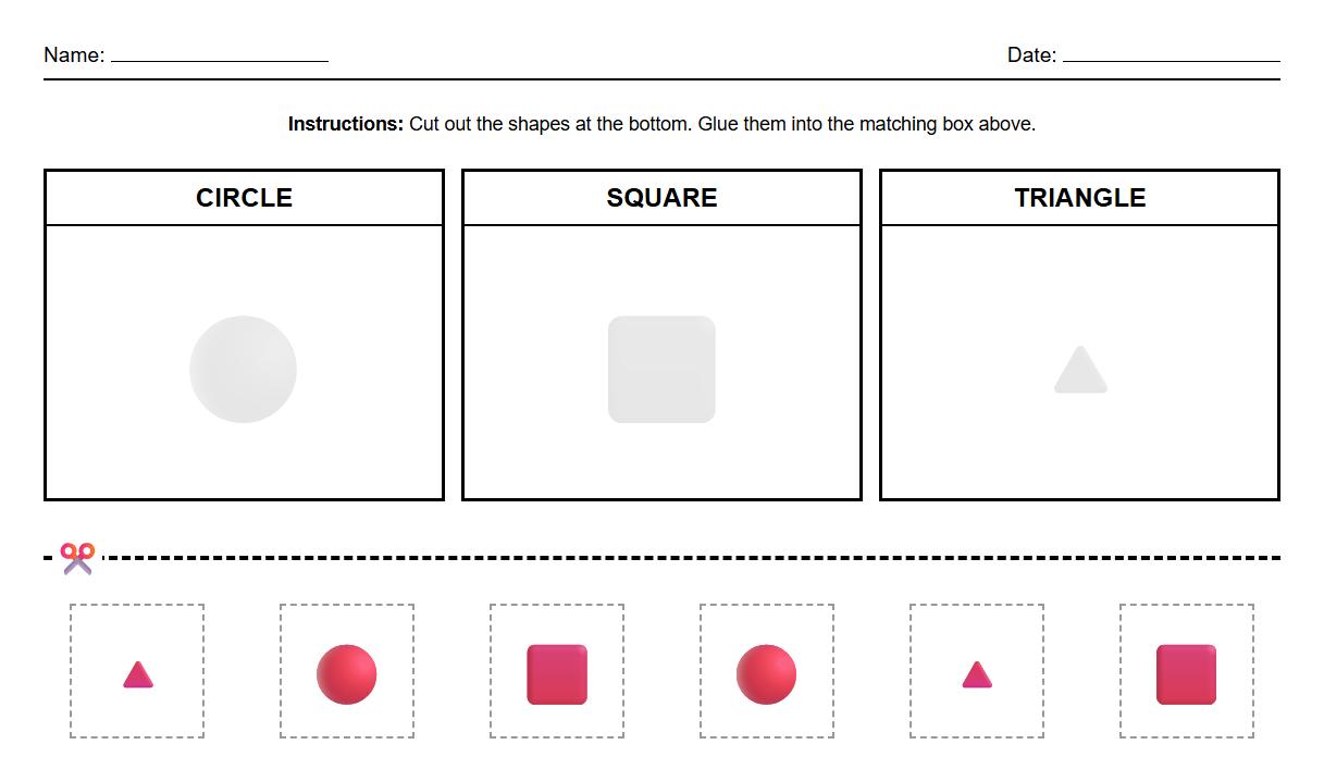 Circle Square Triangle Recognition Puzzle