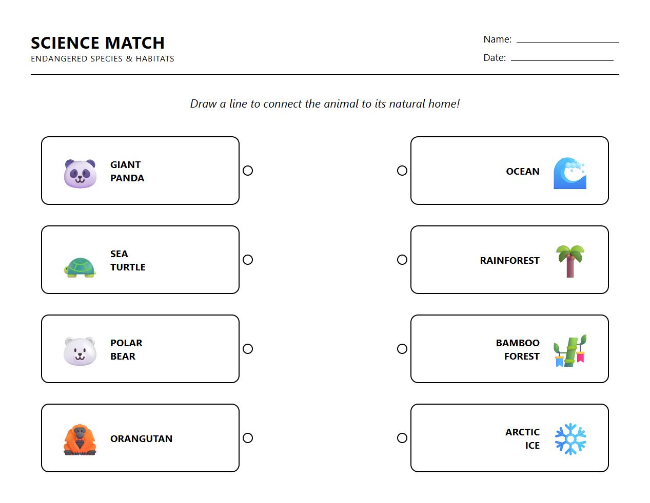Endangered Species and Natural Habitats Mapping Sheet