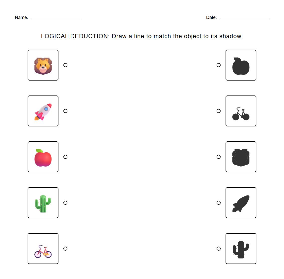 Logical Deduction using Shape Shadow Cards