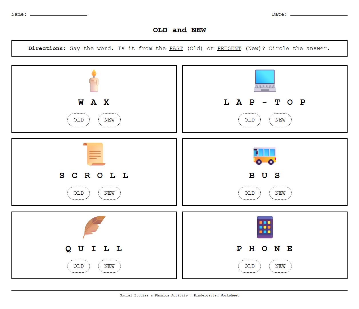 Phonics-Based Vocabulary on Old and New Objects