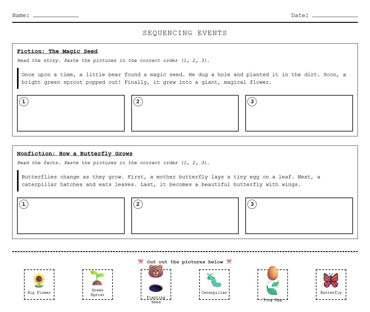 Sequencing Events with Fiction and Nonfiction Passages