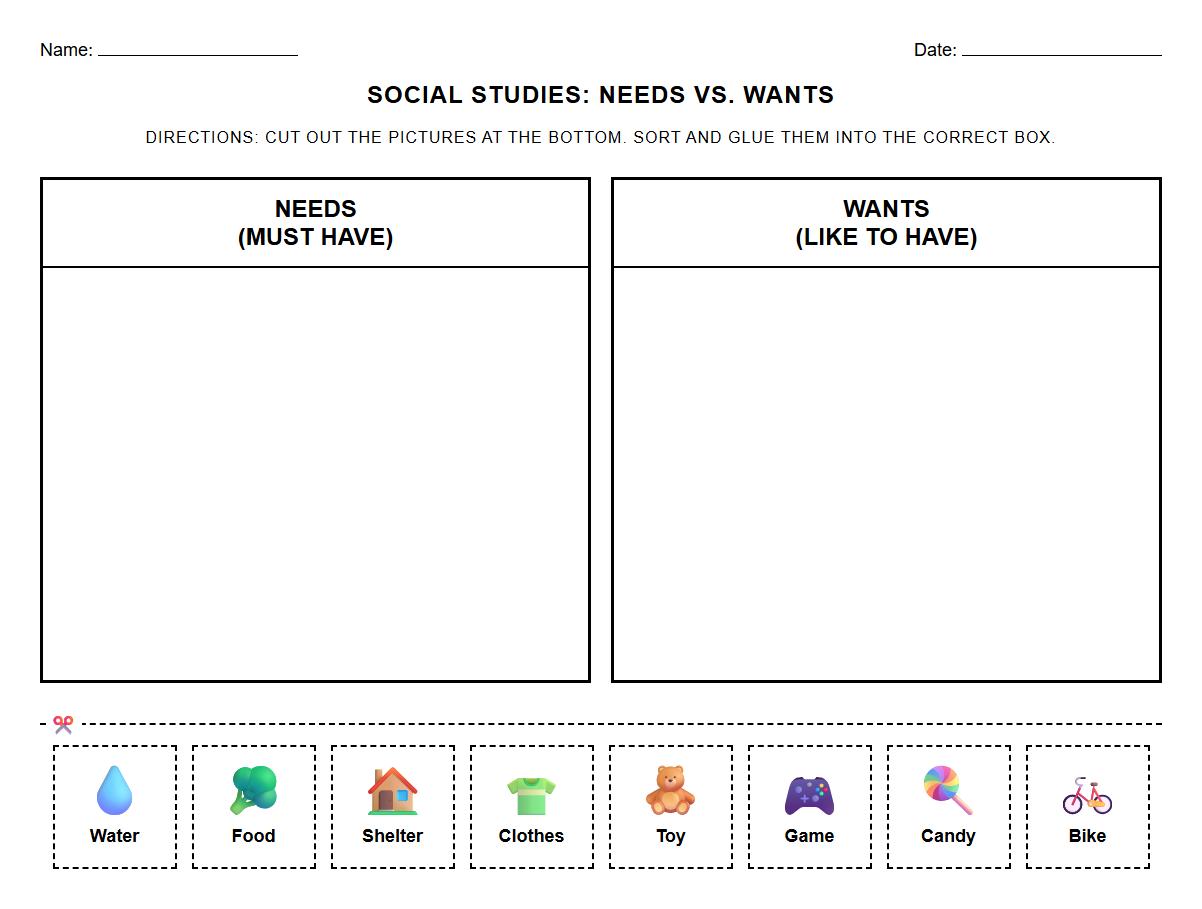 Sorting Real and Nonsense Words for Needs and Wants