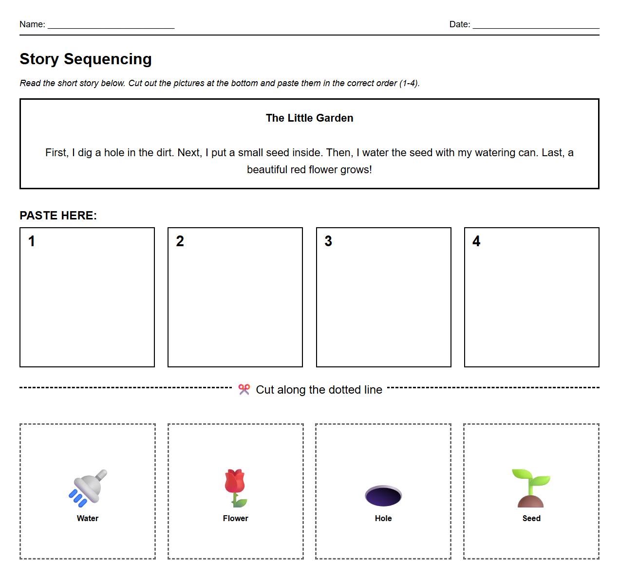 Story Sequencing with Picture Cards and Short Passages