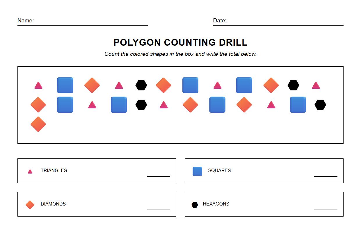 Color Coded Polygon Counting Drill