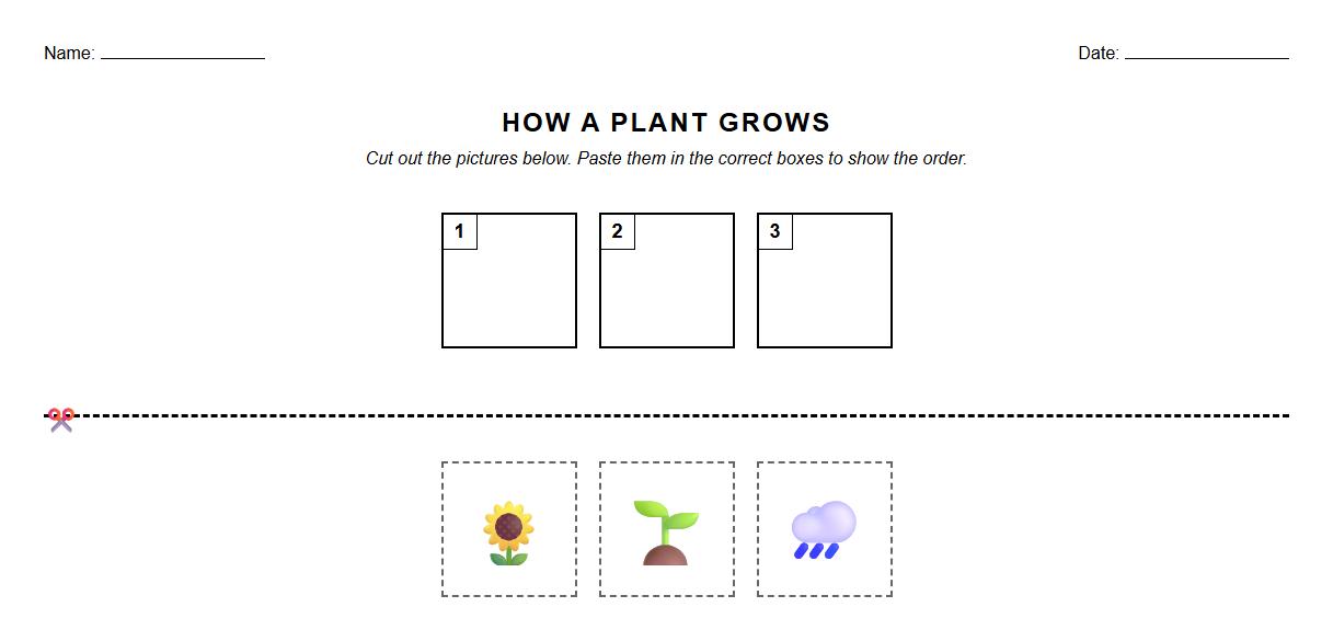 Cut and Paste Step Sequencing Worksheet