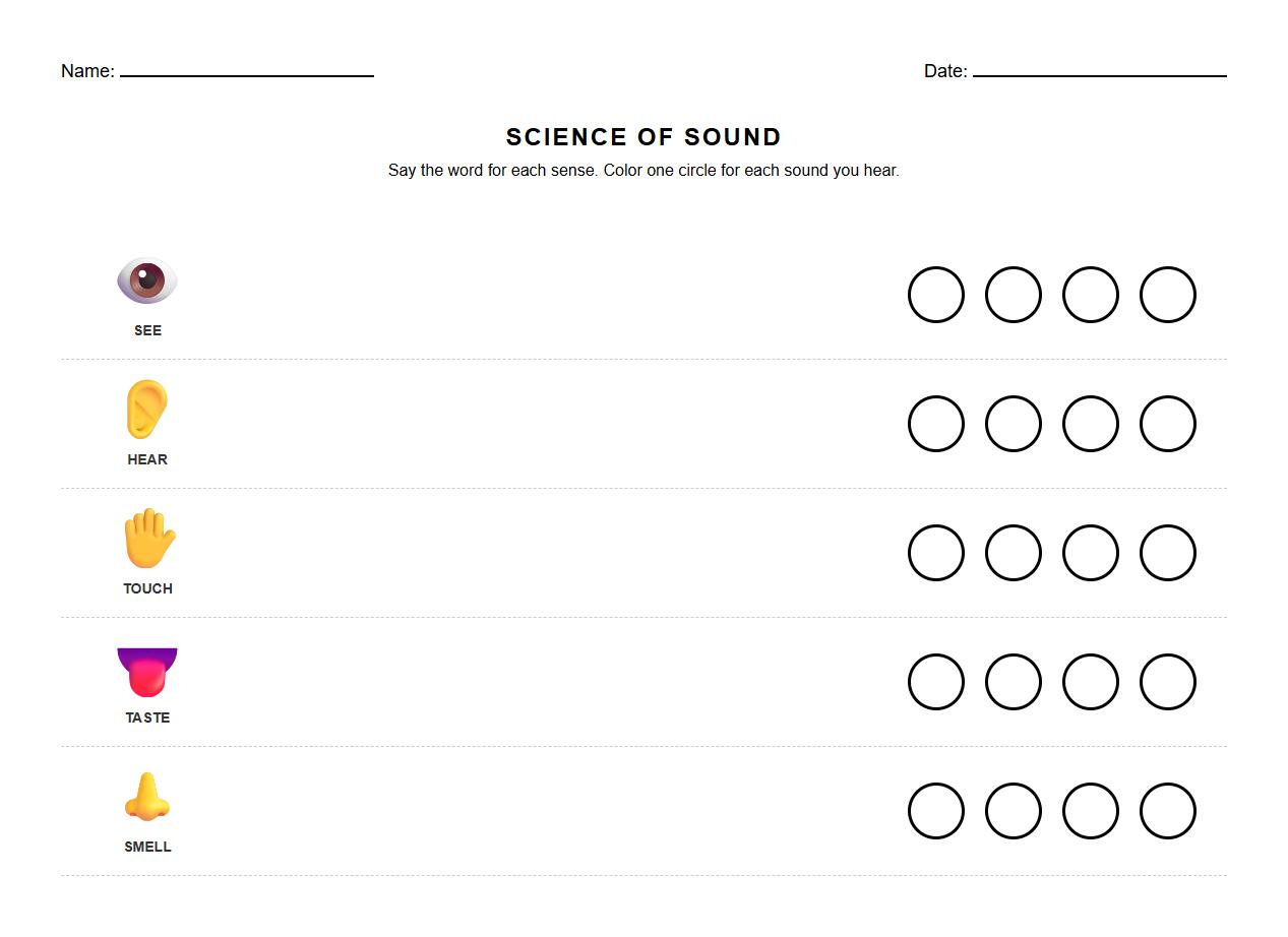 Five Senses Phoneme Segmentation Exercise