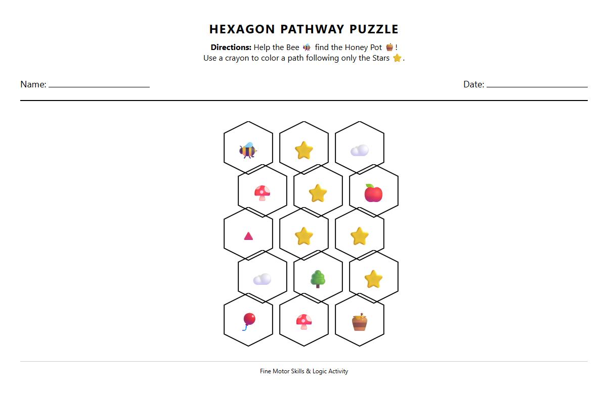 Hexagon Pathway Logic Puzzle