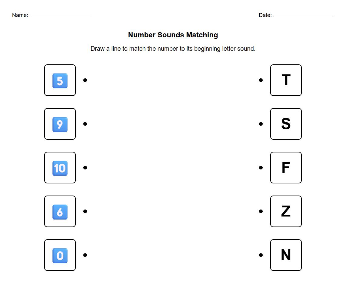 Phonics letter sound matching worksheet