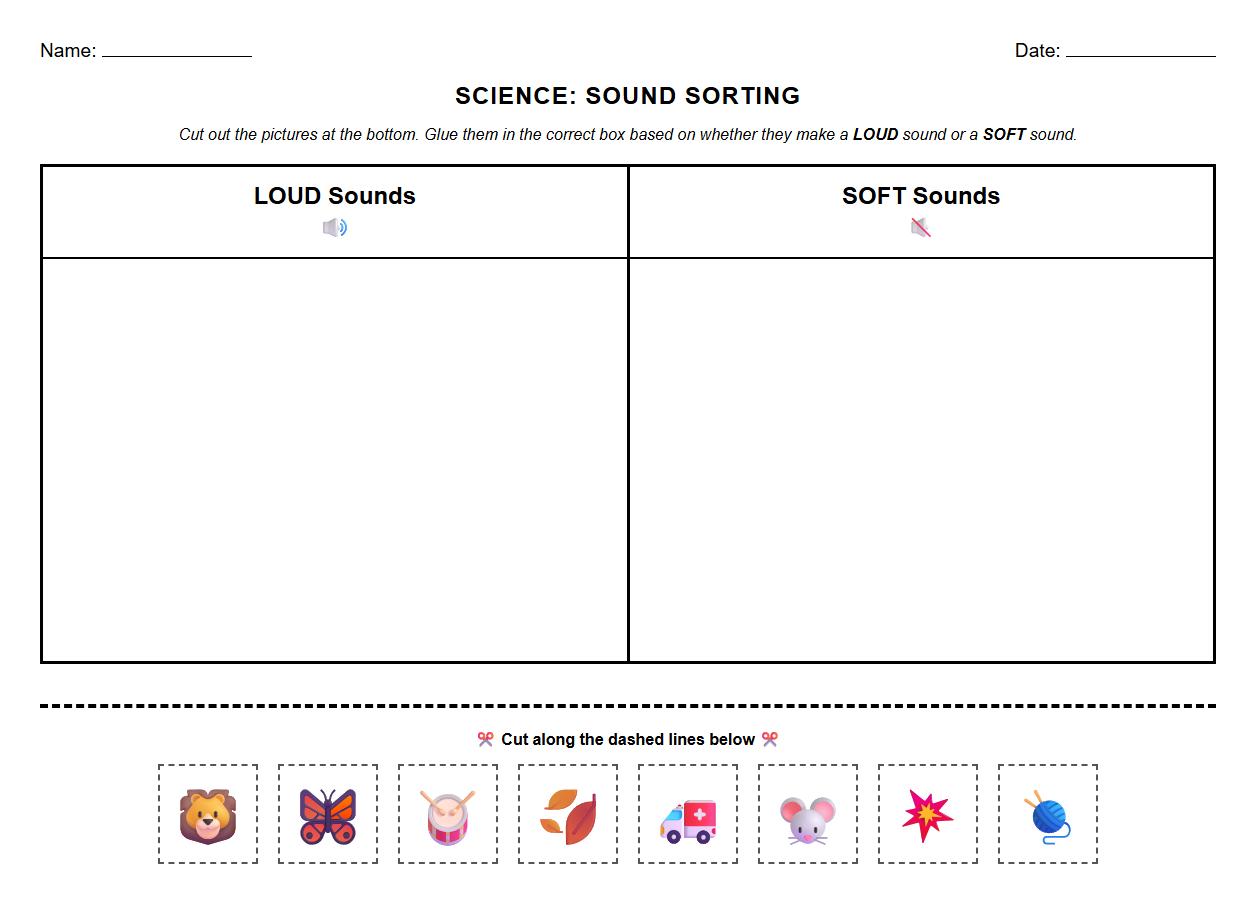 Sound Identification Sorting Activity