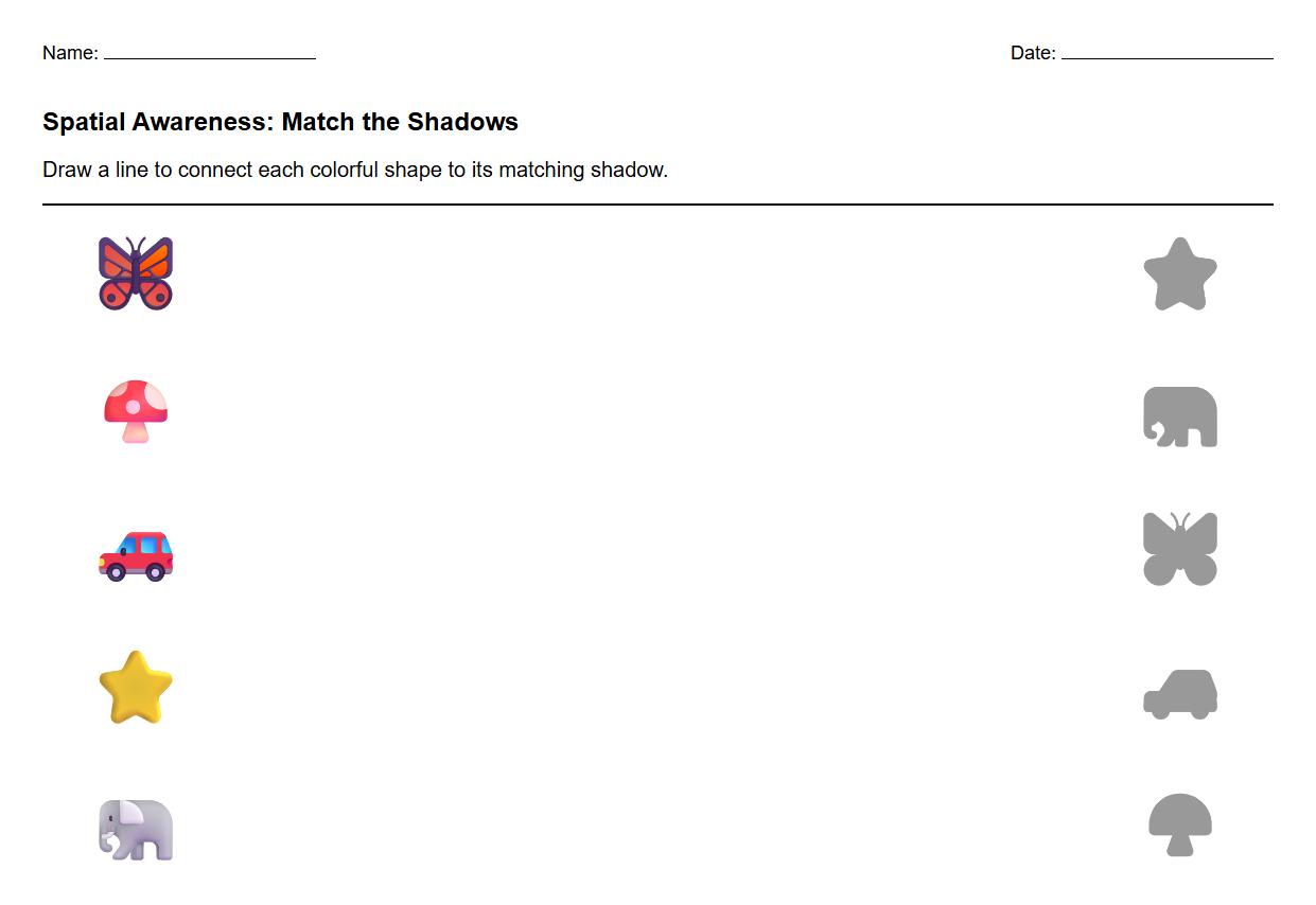 Spatial Awareness with Shape Pairing Shadows