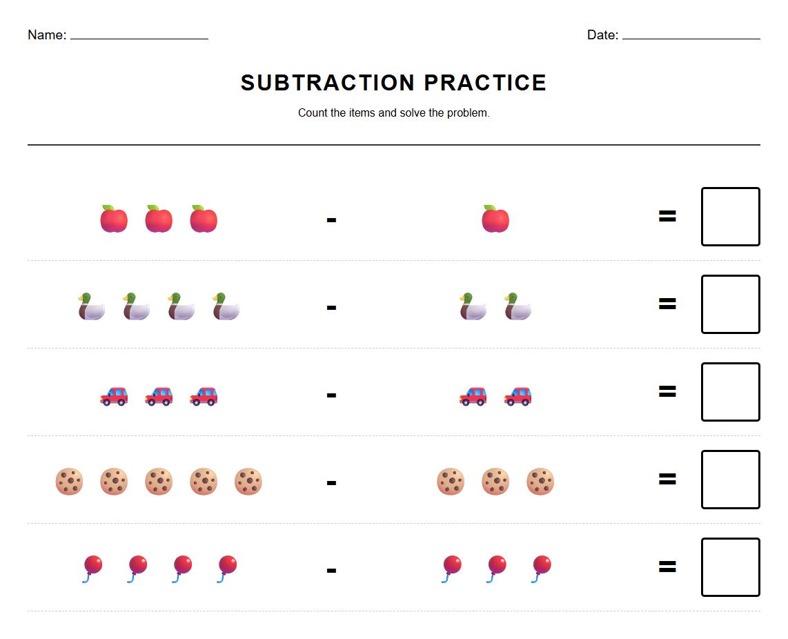 Subtracting Numbers with Real World Image Prompts