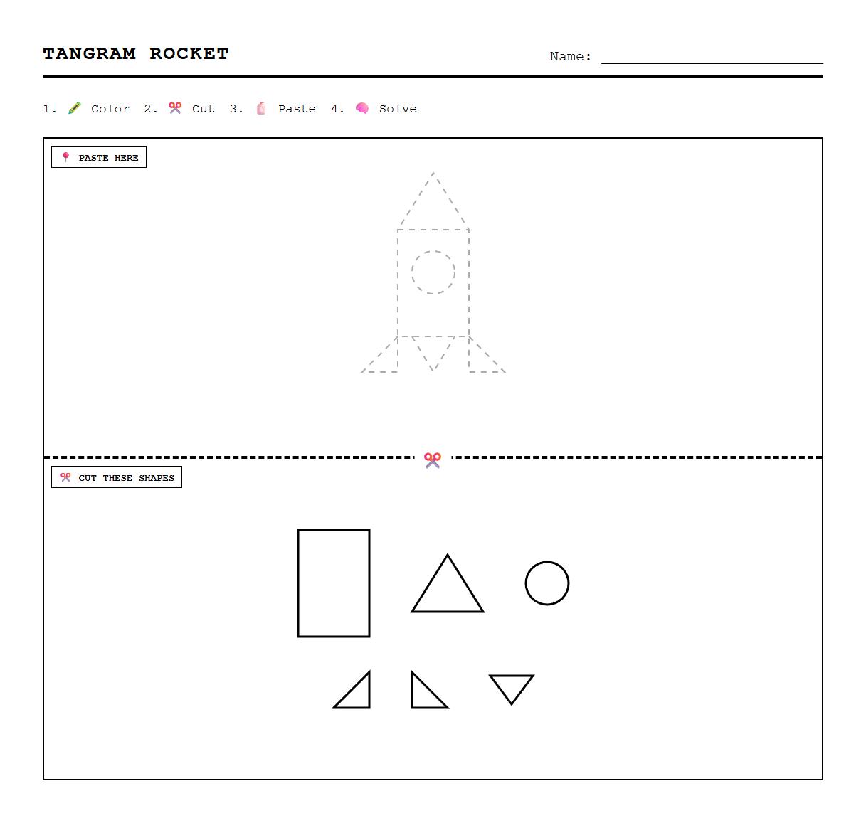 Tangram Shape Construction Cut Paste