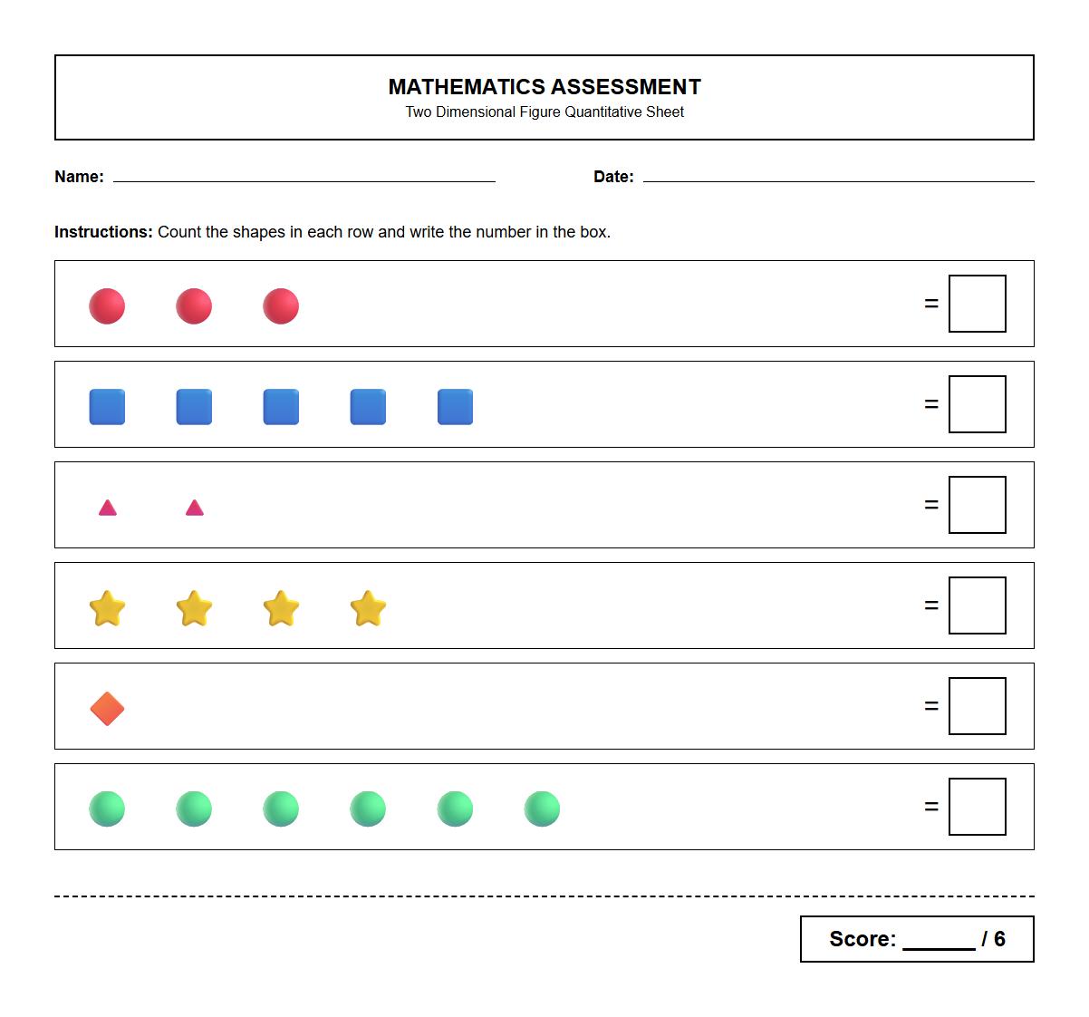 Two Dimensional Figure Quantitative Assessment Sheet