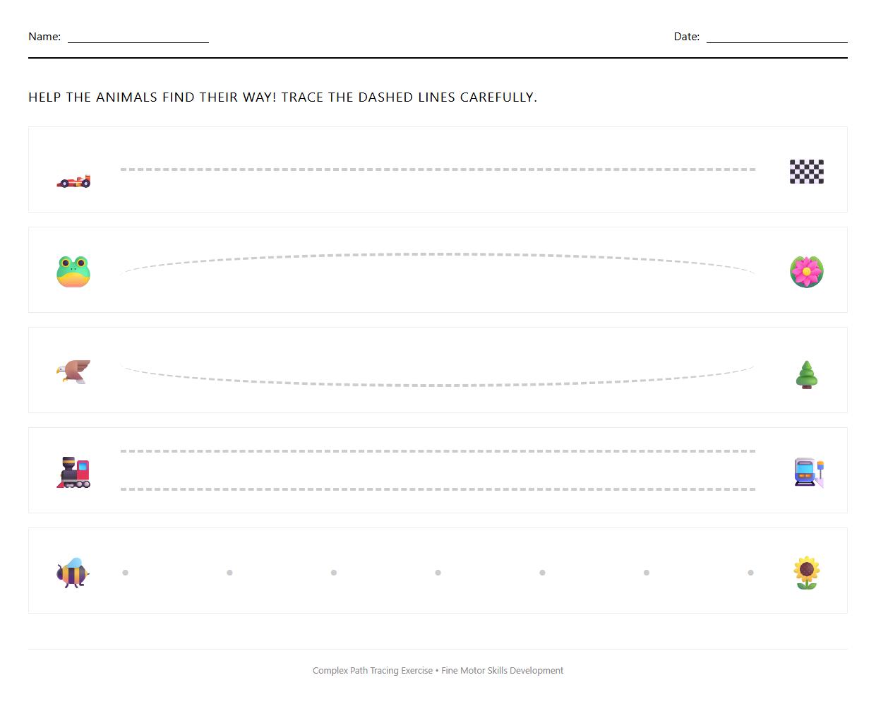 Complex Path Tracing Exercise Enhancing Executive Function