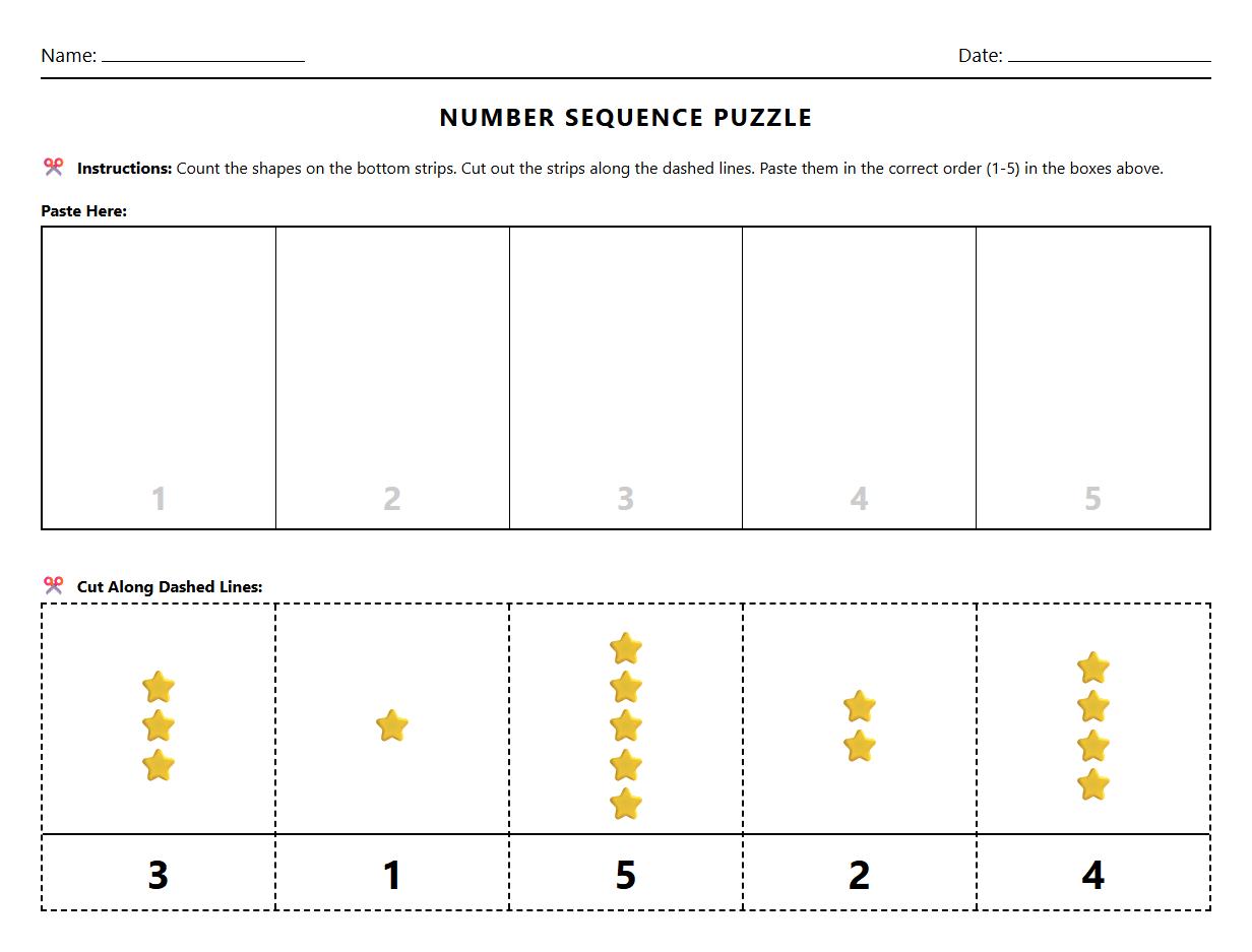 Count and Match Number Sequence Puzzle