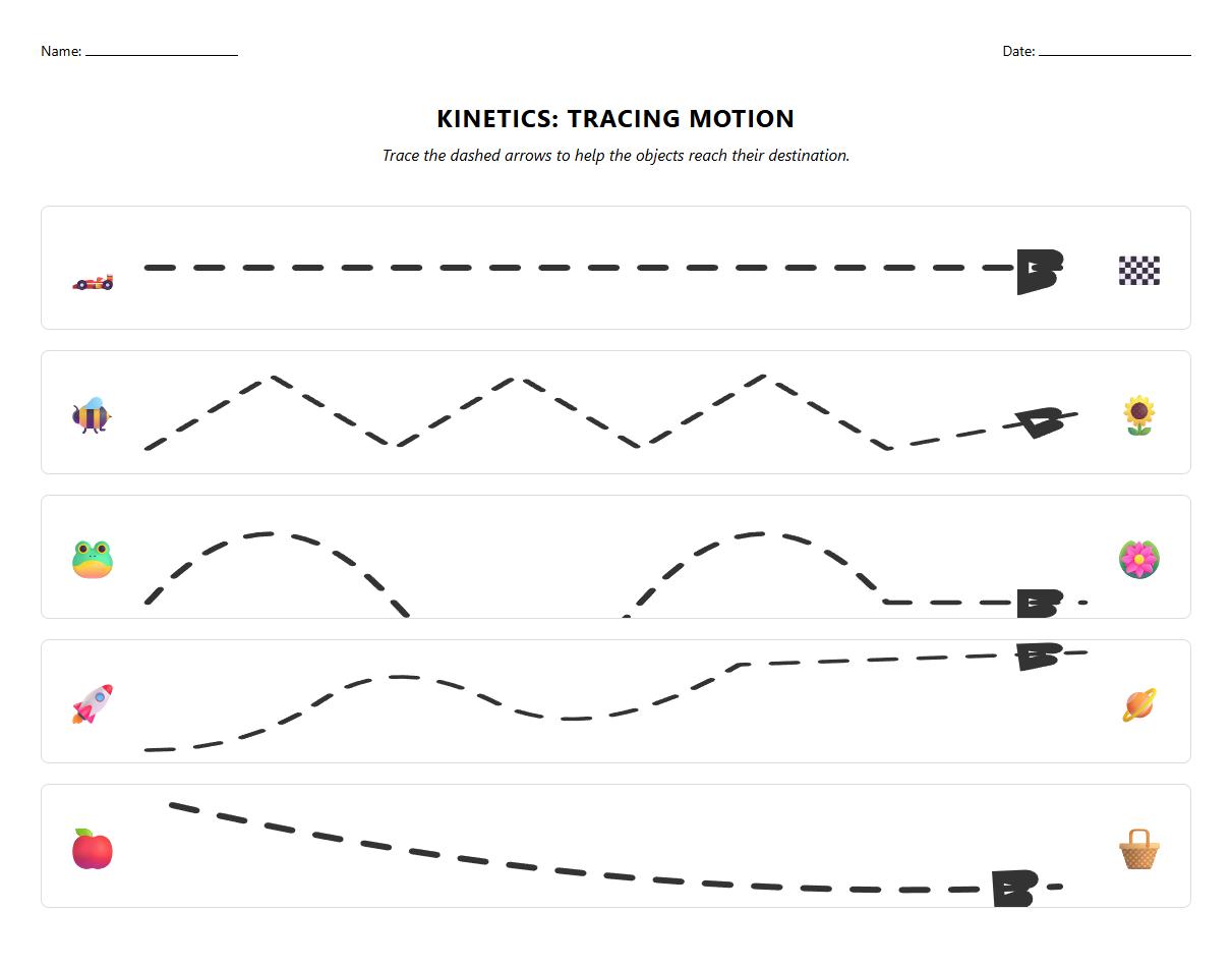 Directional Arrows Tracing Kinetics Worksheet