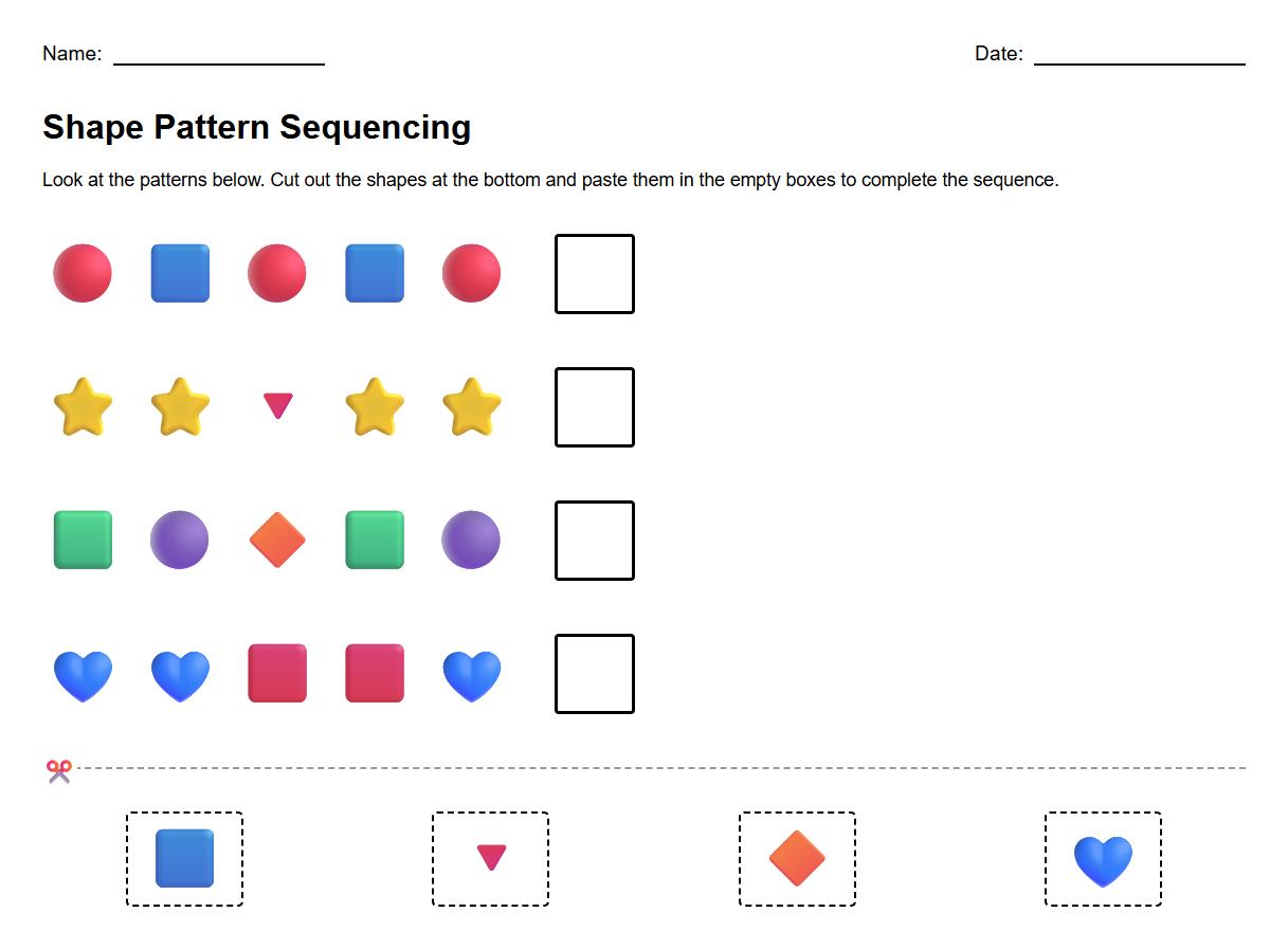 Pattern Sequencing with Geometric Shapes Activity