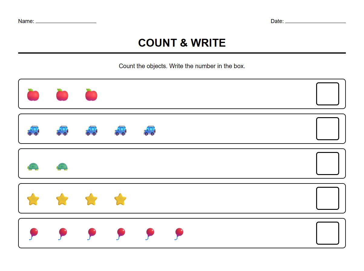 Pictograph Counting and Labeling Worksheet