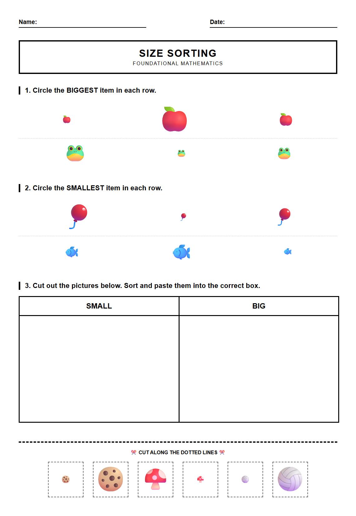 Size Sorting Activities for Foundational Math Understanding