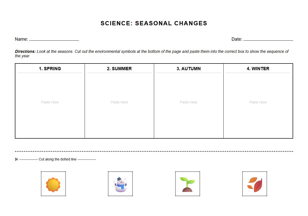 Storyboard Sequence for Seasonal Environmental Changes