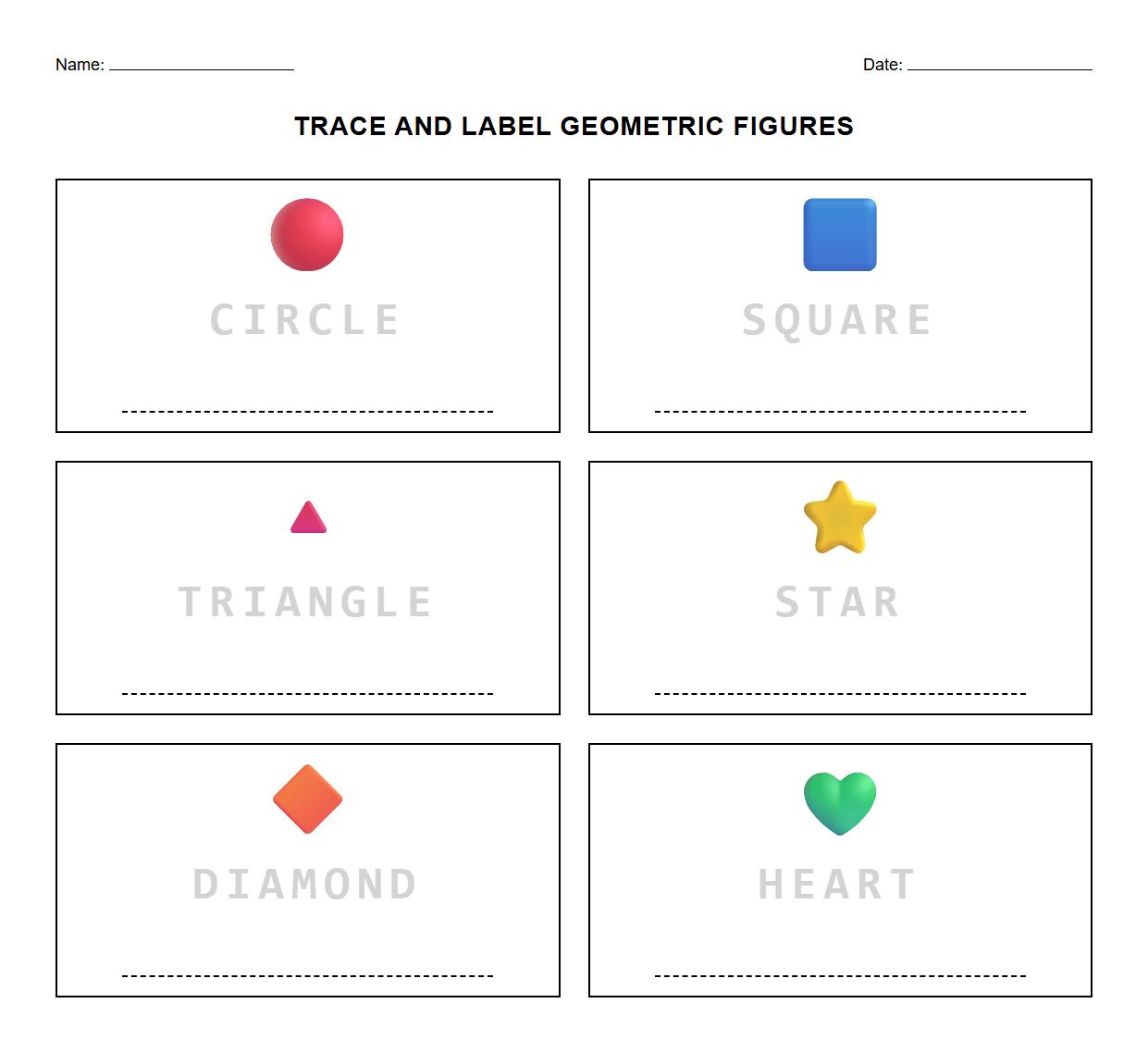 Trace and Label Geometric Figure Mat