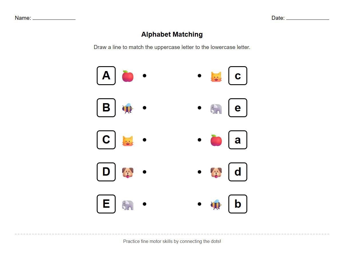 Uppercase and Lowercase Alphabet Matching