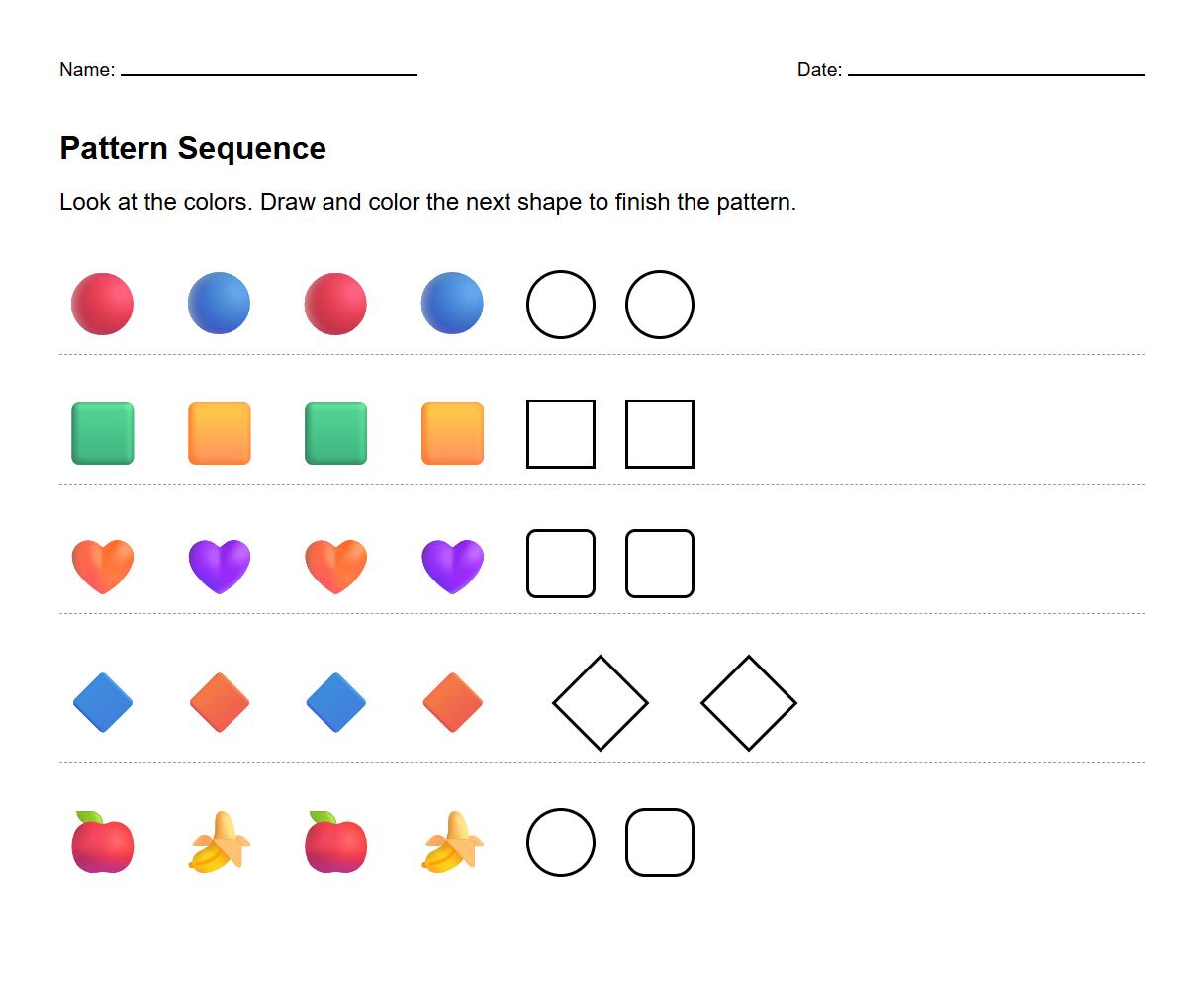Visual Discrimination using color pattern sequences