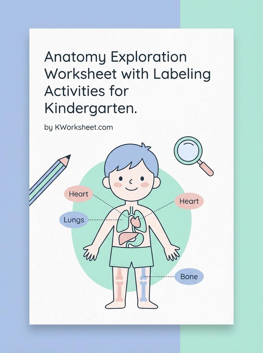 Anatomy Exploration Worksheet with Labeling Activities for Kindergarten