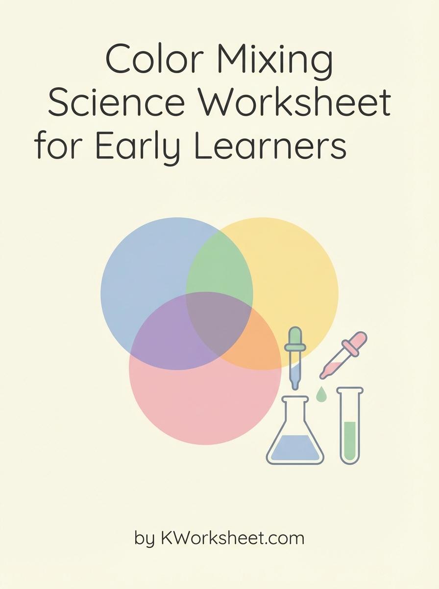 Color Mixing Science Worksheet for Early Learners