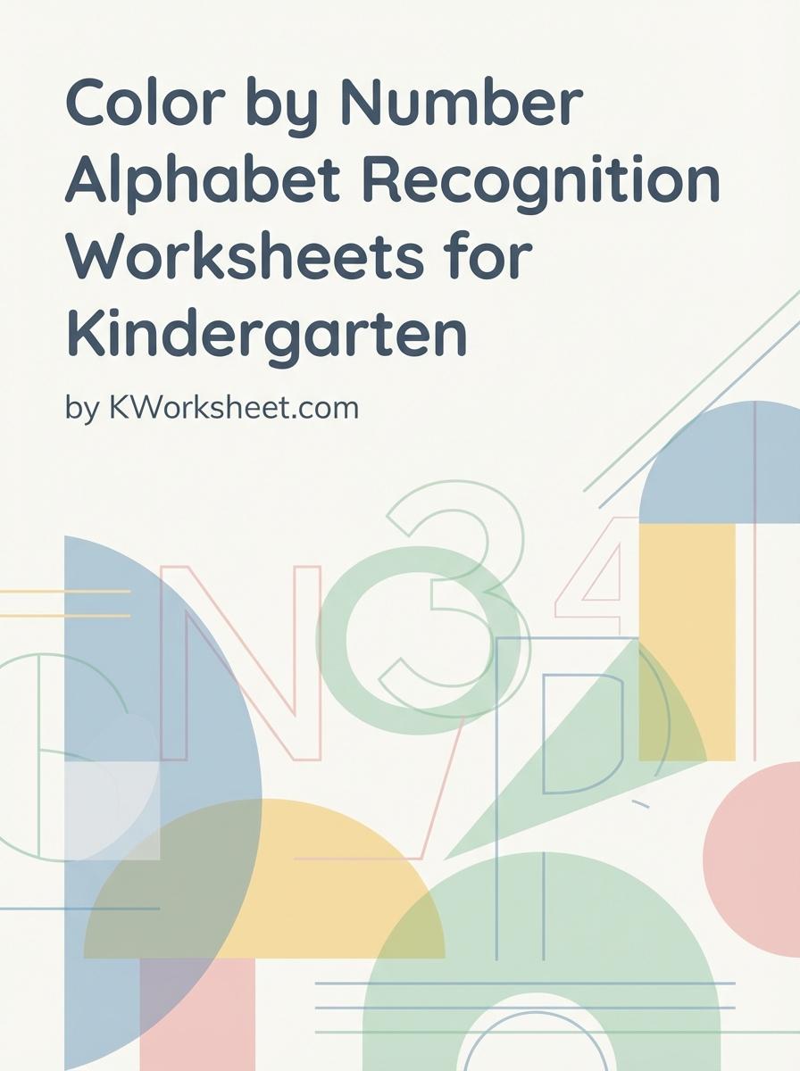 Color by Number Alphabet Recognition Worksheets for Kindergarten