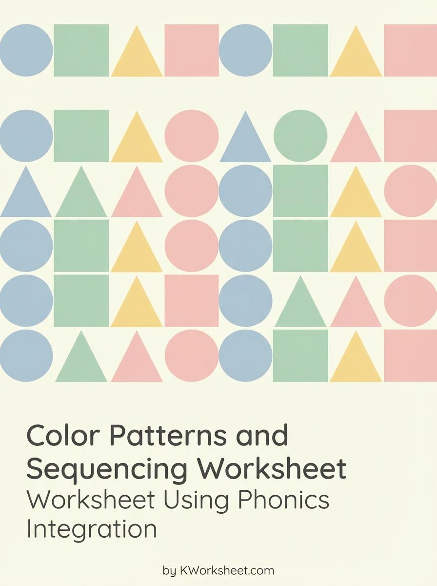Color Patterns and Sequencing Worksheet Using Phonics Integration