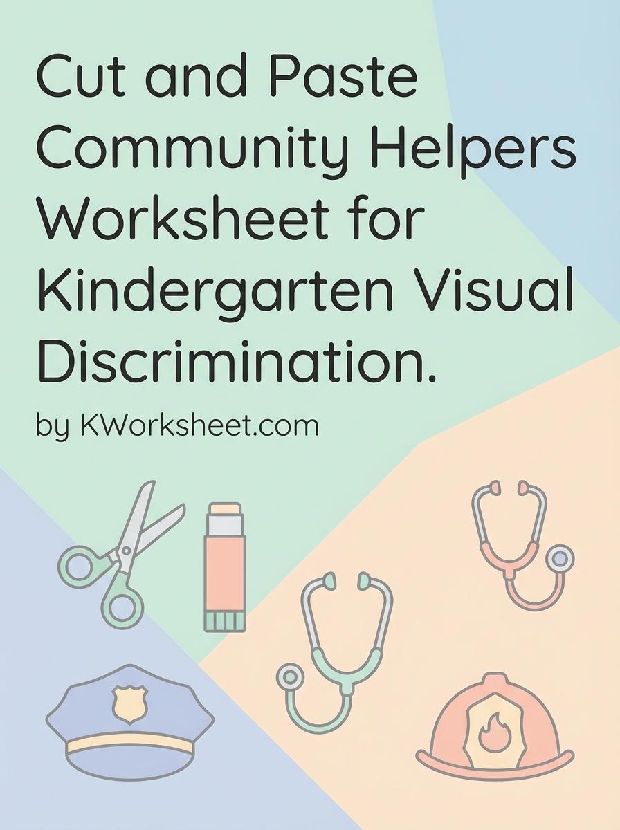 Cut and Paste Community Helpers Worksheet for Kindergarten Visual Discrimination
