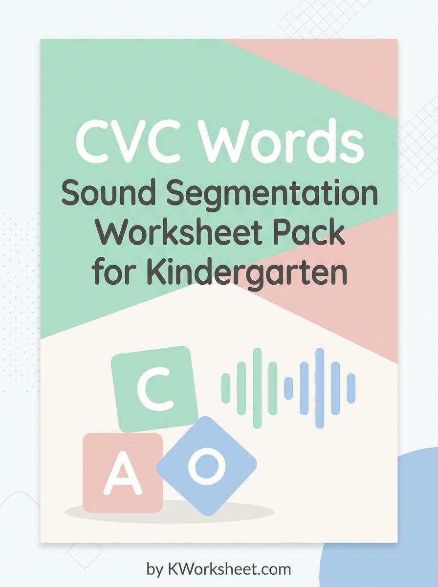 CVC Words Sound Segmentation Worksheet Pack for Kindergarten