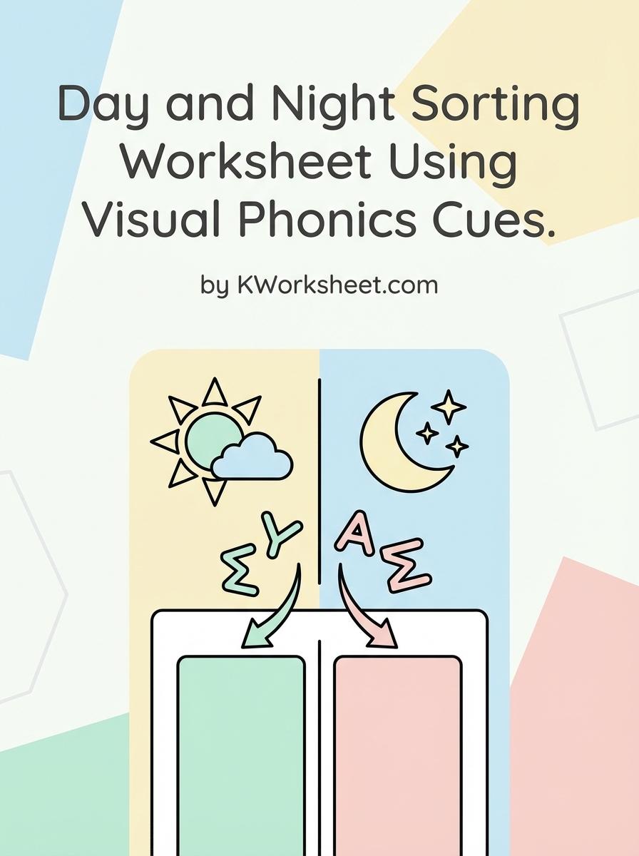 Day and Night Sorting Worksheet Using Visual Phonics Cues